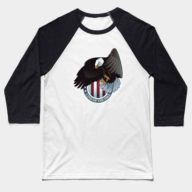 Land of the Free Baseball T-Shirt by D.H. Kafton Studio